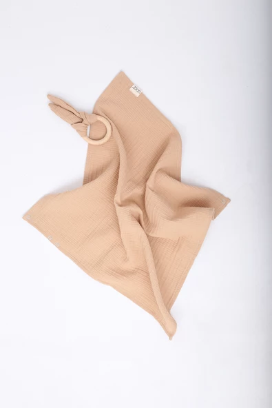 Luckka Çok Amaçlı Müslin Oyuncak , Diş Kaşıyıcı , Puset Oyuncağı , Emzik Tutacağı , Fular - ZTCRINKLETOY Kahve - 2