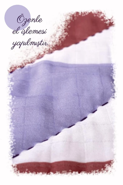 %100 Pamuk Çocuk Müslin Yorgan - El İşlemeli 100x150 cm - ZTD200 ZT101 - 3