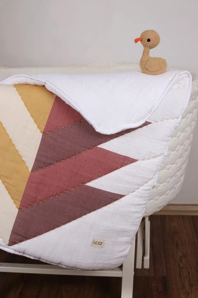 %100 Pamuk Bebek Müslin Yorgan - Oyun Matı El İşlemeli 70x100 cm - ZTD100 ZT070 - 2