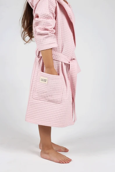 Luckka Pike Çocuk Bornoz Waffle Kumaş - ZTWAF00  4-6 Yaş Turuncu - 5