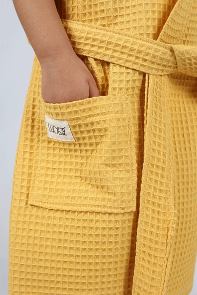 Luckka Pike Çocuk Bornoz Waffle Kumaş - ZTWAF00  2-4 Yaş Gri - 12