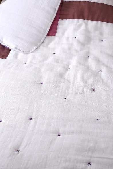 %100 Pamuk Çocuk Müslin Yorgan - El İşlemeli 100x150 cm - ZTD200 ZT097 - 4