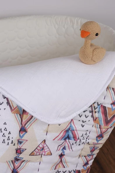 %100 Pamuk Bebek Müslin Yorgan - Oyun Matı El İşlemeli 70x100 cm - ZTD100 ZT072 - 3