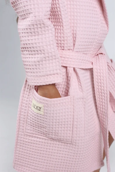 Luckka Pike Çocuk Bornoz Waffle Kumaş - ZTWAF00 4-6 Yaş Sarı - 6