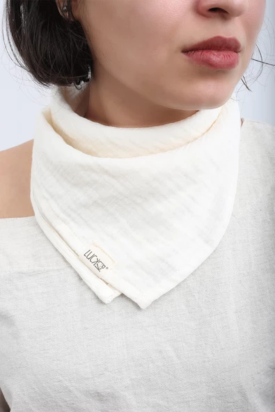 Luckka Çok Amaçlı Müslin Oyuncak , Diş Kaşıyıcı , Puset Oyuncağı , Emzik Tutacağı , Fular - ZTCRINKLETOY Krem - 5