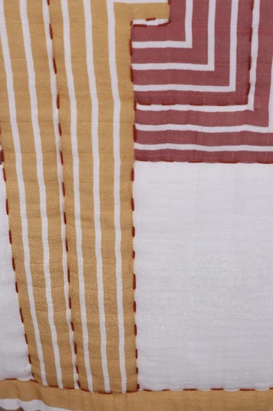 %100 Pamuk Bebek Müslin Yorgan - Oyun Matı El İşlemeli 70x100 cm - ZTD100 ZT061 - 4