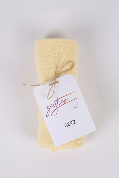 LUCKKA Renkli Çok Amaçlı Müslin Örtü Battaniye - ZTC000 Sarı - 4