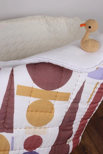 %100 Pamuk Bebek Müslin Yorgan - Oyun Matı El İşlemeli 70x100 cm - ZTD100 ZT084 - 2