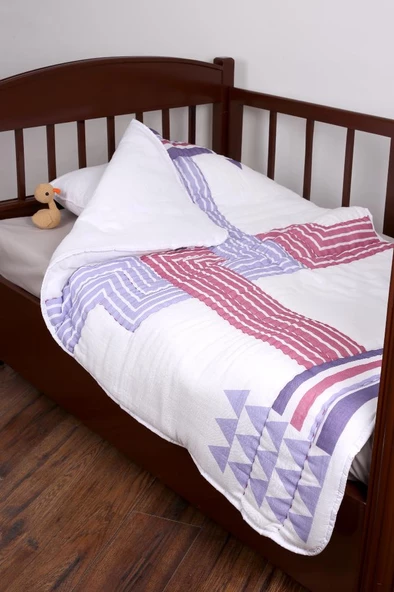 %100 Pamuk Çocuk Müslin Yorgan - El İşlemeli 100x150 cm - ZTD200  ZT106