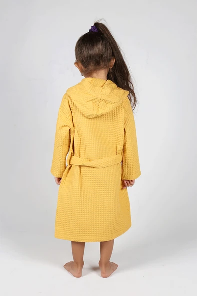 Luckka Pike Çocuk Bornoz Waffle Kumaş - ZTWAF00  2-4 Yaş Gri - 10