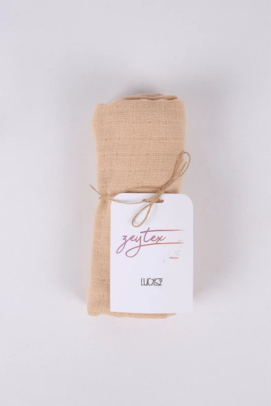 LUCKKA Renkli Çok Amaçlı Müslin Örtü Battaniye - ZTC000 Bej - 4