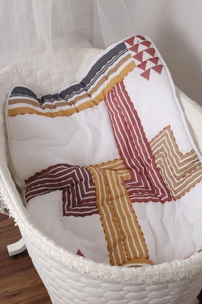 %100 Pamuk Bebek Müslin Yorgan - Oyun Matı El İşlemeli 70x100 cm - ZTD100 ZT061 - 5