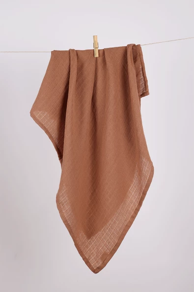 LUCKKA Renkli Çok Amaçlı Müslin Örtü Battaniye - ZTC000 Toprak - 2