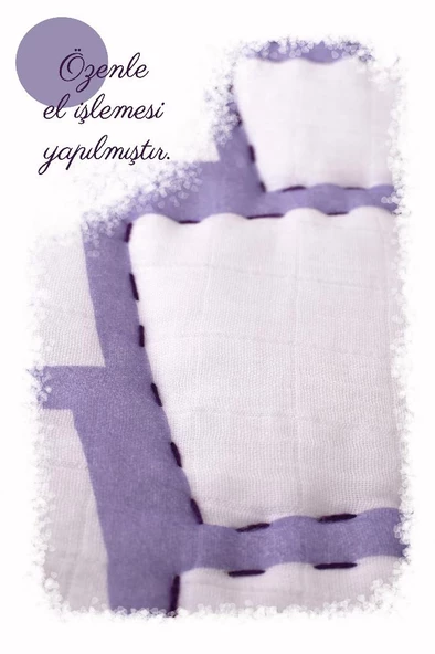 %100 Pamuk Çocuk Müslin Yorgan - El İşlemeli 100x150 cm - ZTD200 ZT115 - 3