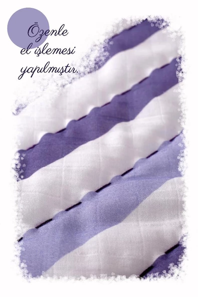 %100 Pamuk Çocuk Müslin Yorgan - El İşlemeli 100x150 cm - ZTD200 ZT088 - 3