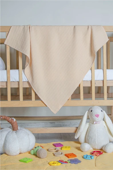 LUCKKA Renkli Çok Amaçlı Müslin Örtü Battaniye - ZTC000 Bej