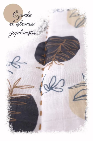 %100 Pamuk Çocuk Müslin Yorgan - El İşlemeli 100x150 cm - ZTD200  ZT118 - 3