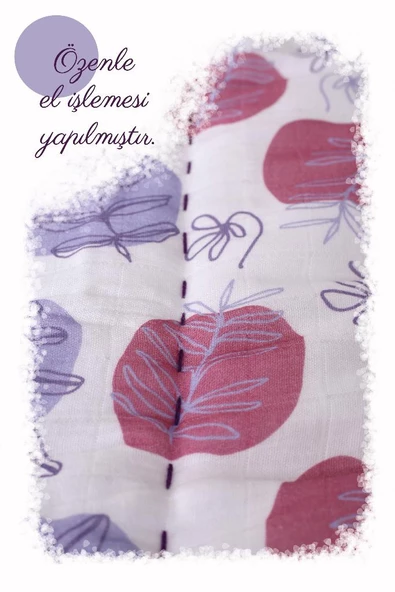 %100 Pamuk Çocuk Müslin Yorgan - El İşlemeli 100x150 cm - ZTD200  ZT117 - 3