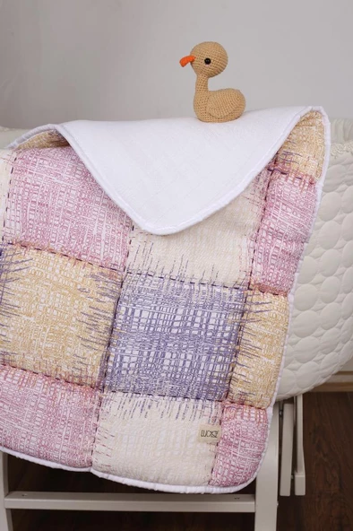 %100 Pamuk Bebek Müslin Yorgan - Oyun Matı El İşlemeli 70x100 cm - ZTD100 ZT077 - 2