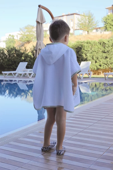 Luckka Pike Çocuk Panço & Bornoz Waffle Kumaş - ZTPNÇ00 1-5 Yaş Yeşil - 8