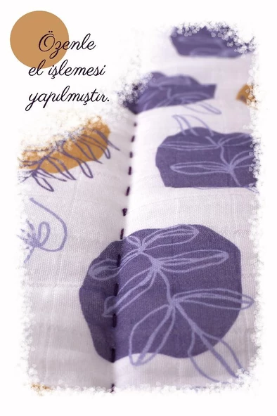 %100 Pamuk Çocuk Müslin Yorgan - El İşlemeli 100x150 cm - ZTD200 ZT119 - 3