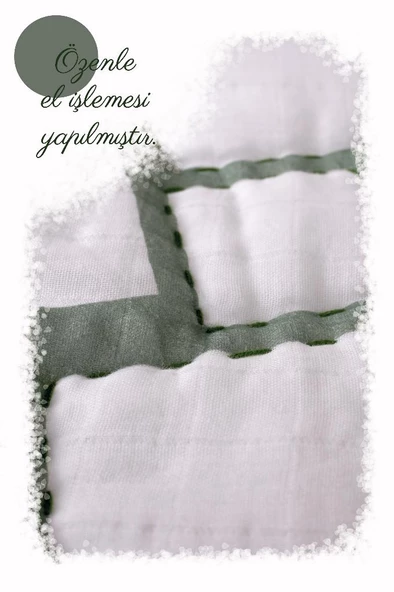 %100 Pamuk Çocuk Müslin Yorgan - El İşlemeli 100x150 cm - ZTD200 ZT113 - 3