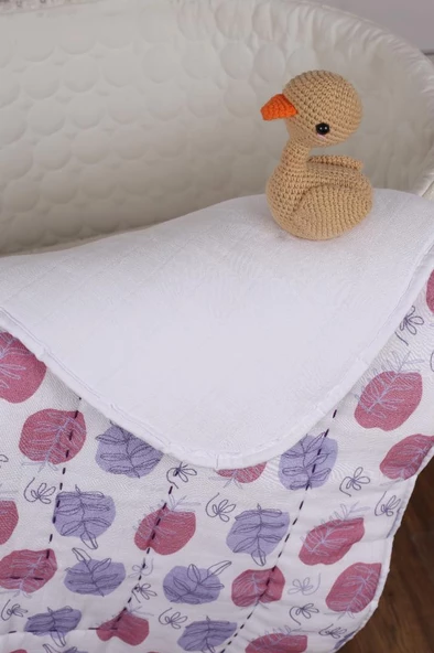 %100 Pamuk Bebek Müslin Yorgan - Oyun Matı El İşlemeli 70x100 cm - ZTD100 ZT054 - 2