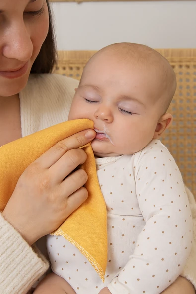 Luckka 12'li Müslin Ağız Mendili , Ter Bezi Çift Kat Dikimli 20x20 - ZT0011 12'li - 7