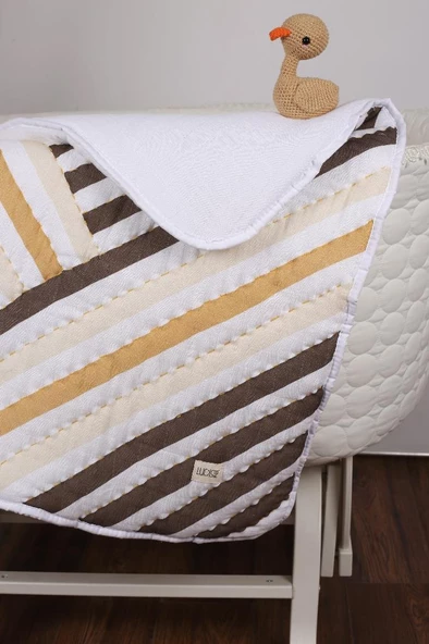 %100 Pamuk Bebek Müslin Yorgan - Oyun Matı El İşlemeli 70x100 cm - ZTD100 ZT047 - 2