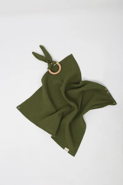 Luckka Çok Amaçlı Müslin Oyuncak , Diş Kaşıyıcı , Puset Oyuncağı , Emzik Tutacağı , Fular - ZTCRINKLETOY Haki - 2