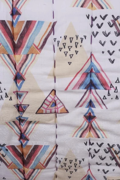 %100 Pamuk Bebek Müslin Yorgan - Oyun Matı El İşlemeli 70x100 cm - ZTD100 ZT072 - 4