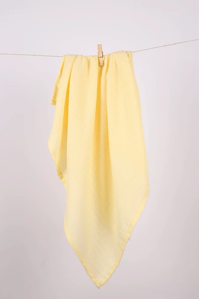 LUCKKA Renkli Çok Amaçlı Müslin Örtü Battaniye - ZTC000 Sarı - 2