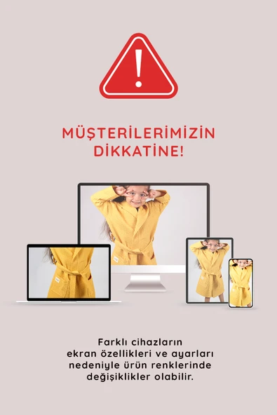 Luckka Pike Çocuk Bornoz Waffle Kumaş - ZTWAF00  2-4 Yaş Gri - 8