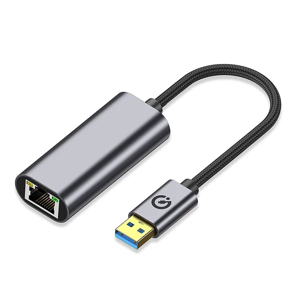 QG03 USB-A to RJ45 USB3.0 Ethernet Dönüştürücü Kablo 1000Mbps 22cm