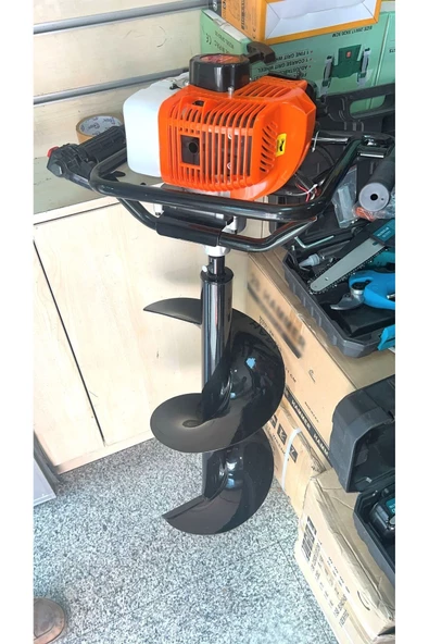 İYİSİYOK Benzinli Toprak Burgu Makinesi Çukur Açma Delme İpli Çapı 15 Cm Burgu Ucu Dahildir. - 2