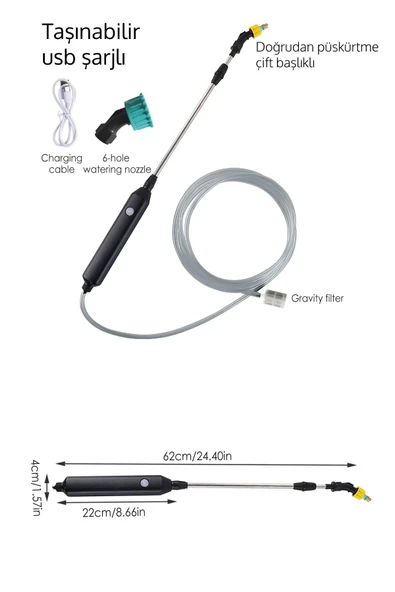 prohummer PH230 Mini Şarjlı Sulama ve İlaçlama Makinesi - 4