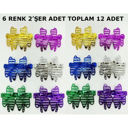 Vegas Casino Temalı Parti Gözlüğü 6 Renk 12 Adet ürün görseli