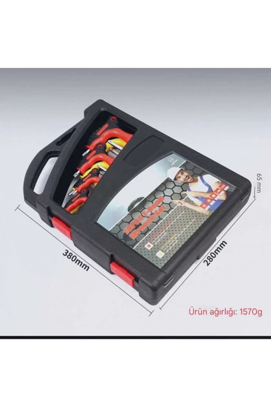 EKİNLER 16 adet t-kolu Torx topu Allen anahtarı Hex ingiliz anahtarı takımı - 2