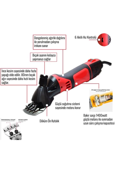 prohummer Profesyonel PH019 Koyun Keçi Kırkma Makinesi - 5