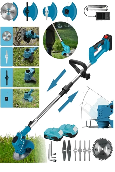 prohummer PH201 Çift Akülü  Çim Biçme Makinesi (Mavi) - 3