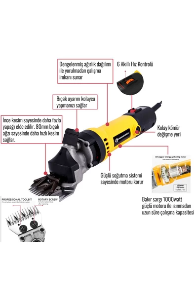 prohummer Koyun Keçi Kırkma Makinesi (SARI) Ph-ea017 - 5