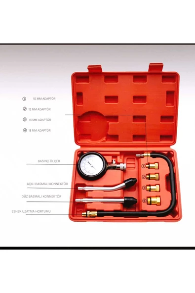 EKİNLER 8 Parça Motor Kompresyon Test Cihazı Nt0031 - 2