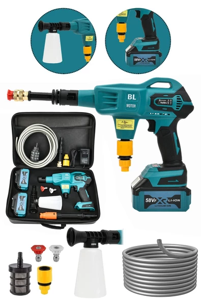 prohummer Profesyonel Kömürsüz 58vf Yüksek Basınçlı Çift Akülü Oto Araba Yıkama, Sulama, İlaçlama Makinesi - 3