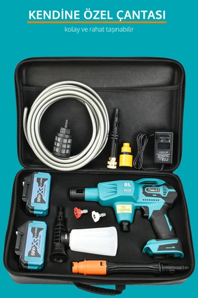 prohummer Profesyonel Kömürsüz 58vf Yüksek Basınçlı Çift Akülü Oto Araba Yıkama, Sulama, İlaçlama Makinesi - 5