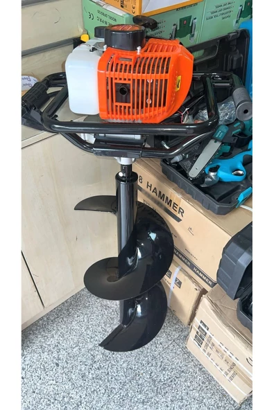 İYİSİYOK Benzinli Toprak Burgu Makinesi Çukur Açma Delme İpli Çapı 15 Cm Burgu Ucu Dahildir.
