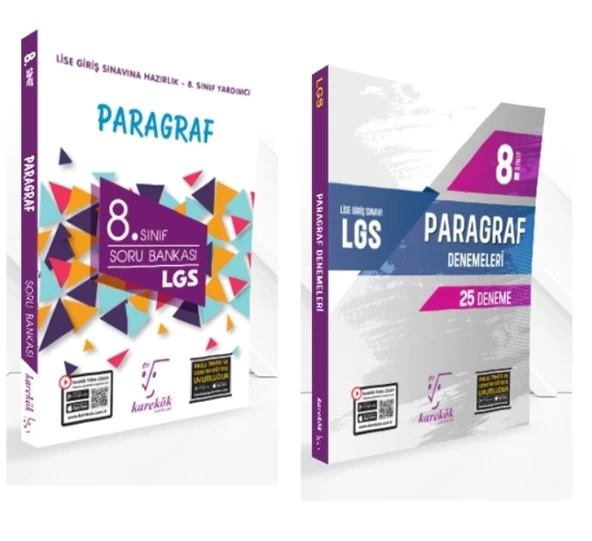 KARE KÖK YAYINLARI LGS 8.SINIF PARAGRAF SORU BANKASI + LGS PARAGRAF DENEMELERİ