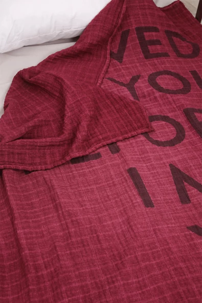 Luckka Çok Amaçlı Müslin Örtü - 100x110 cm - ZTParçaboya Bordo - 3