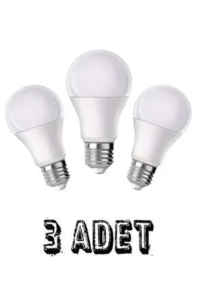 Led Ampul E27 Normal Duy 9w Beyaz Işık 3 Adet 3llllbeyaz