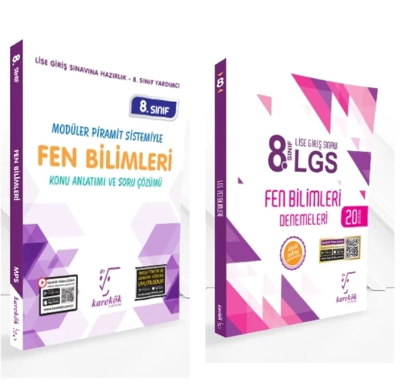 KARE KÖK YAYINLARI LGS 8.SINIF FEN BİLİMLERİ MPS KONU ANLATIM + FEN BİLİMLERİ 20'Lİ DENEME ürün görseli