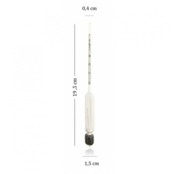 3 Lü Set Alkolmetre 0-40-70-100 Ahşap Kutulu - 7